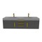 Castello Usa Thames 60-inch Black Vanity Set with Gray Top and Gold Handles CB-MC-60BLK-GLD-20146-GR - alternate 1